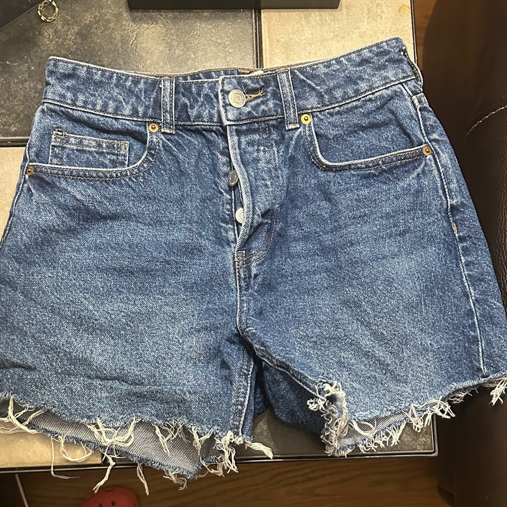 H&M Distressed Blue Jean Shorts